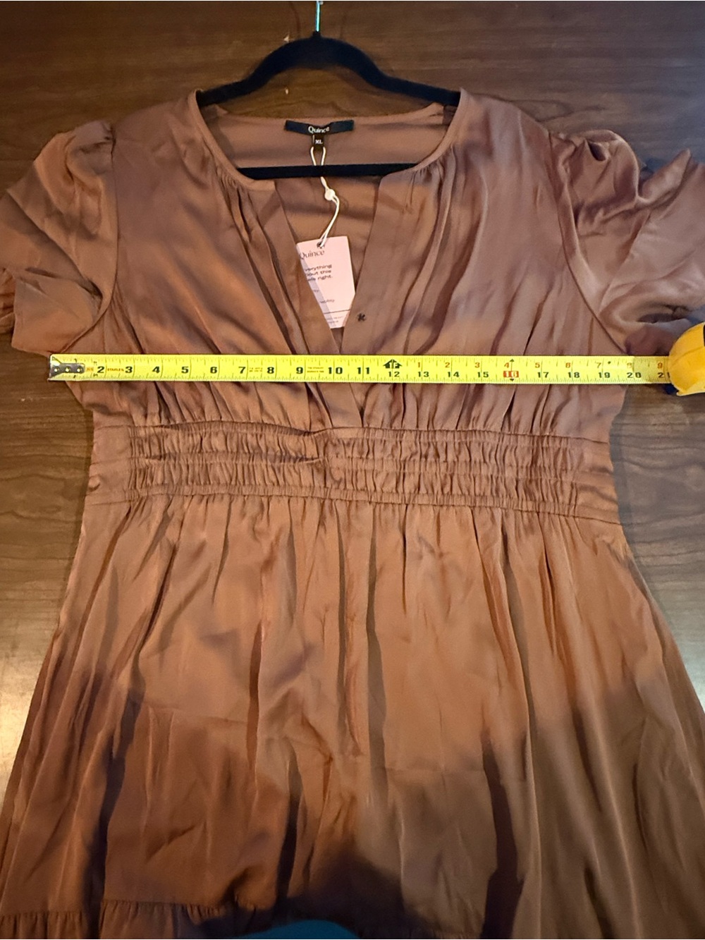 Quince Washable Silk Maxi Dress Copper Brown NWT - Picture 2 of 9
